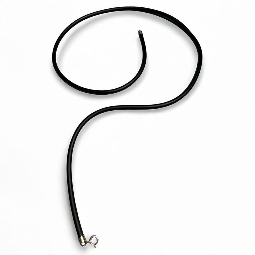 22” Black Cord Necklace - Unisex | 925 Silver Clasp | Minimalist | Great…
